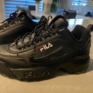 FILA Disruptor black shoes.